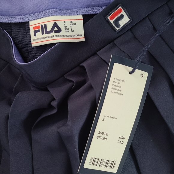 NWT FILA Navy Pleated Tennis Skirt - Picture 3 of 4